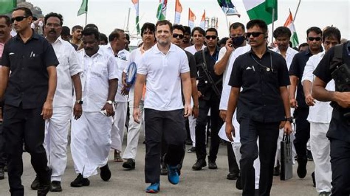 
Bharat Jodo Yatra: Rahul briefly halts at school, interacts with kids 