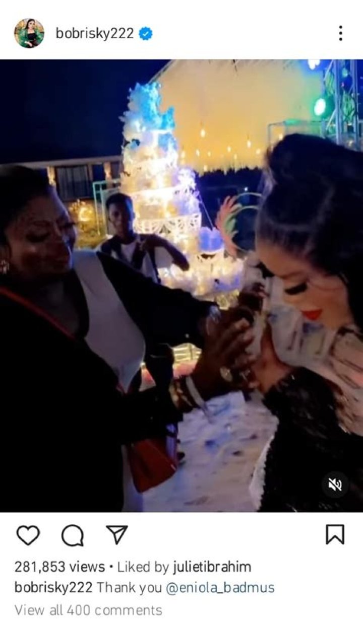 
Bobrisky Grateful As Eniola Badmus Turns Up For His Party After Other Celebrities Boycott Him 