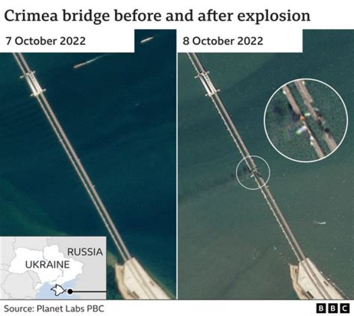 
Russia arrests 8 in Crimea bridge blast, Ukrainian military official suspected 